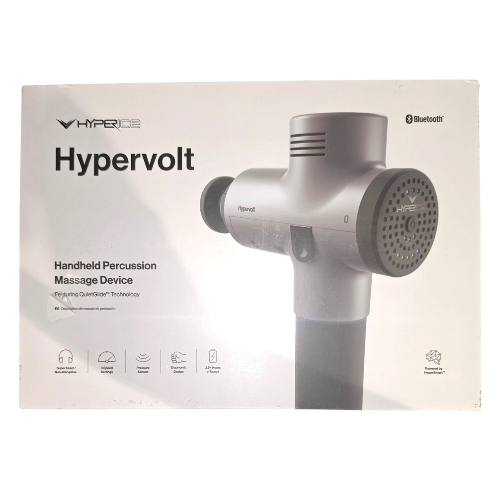 Hyperice Hypervolt Bluetooth Handheld Percussion Massage Device Silver 53100-038
